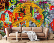 Abstract Art Graffiti Wallpaper urban graffiti wall mural for teen room, studio or feature wall - view 2