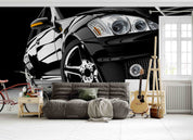 3D Black Sports Car Wallpaper Wall Mural Wall Decor Wall Art Wall Sticker Remoable Wallpaper