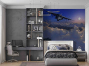 3D Military Aircraft Clouds Sky Flight Wall Mural Wallpaper GD 5478- Jess Art Decoration