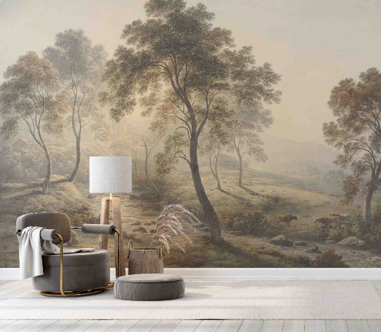 3D Vintage Grassland Stone vintage pastoral landscape wall mural wallpaper for living room - view 3