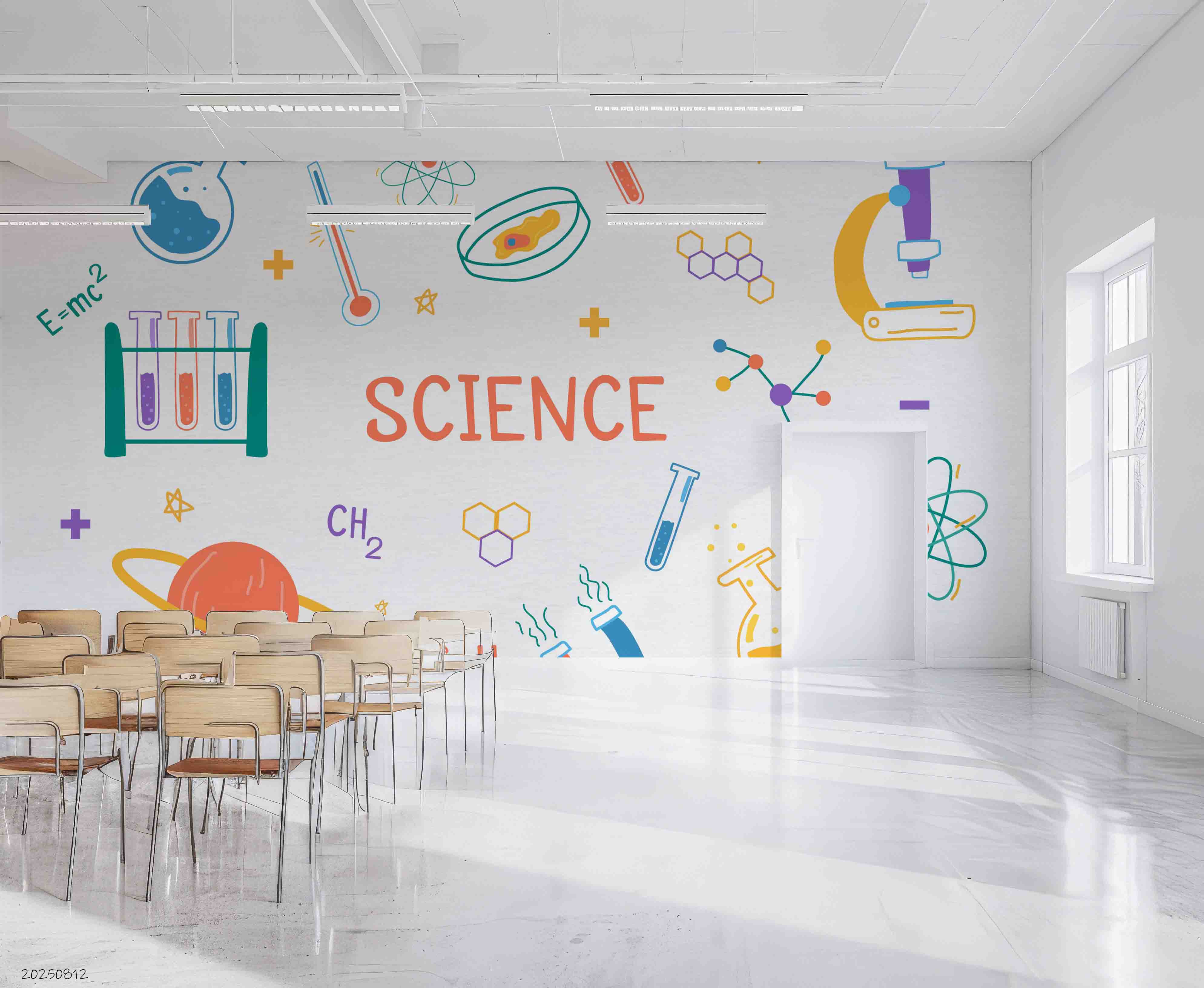 3D School STEM Science Lab Classroom Teaching Aid Wall Mural Wallpaper 39