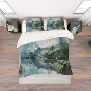 3D Mountain Sea Ship Wooden Trestle Quilt Cover Set Bedding Set Duvet Cover Pillowcase 506