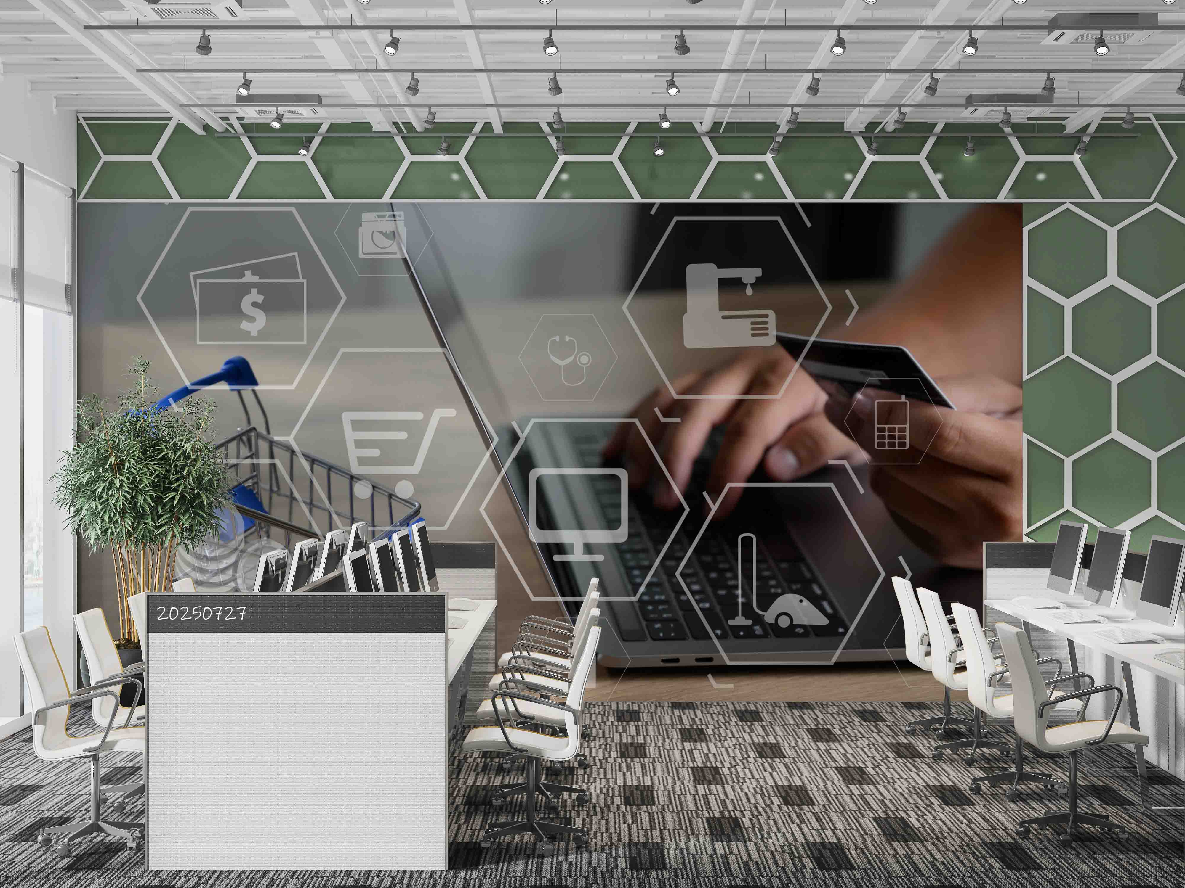 3D Office Business Commerce Technology Mdern Wall Mural Wallpaper 29
