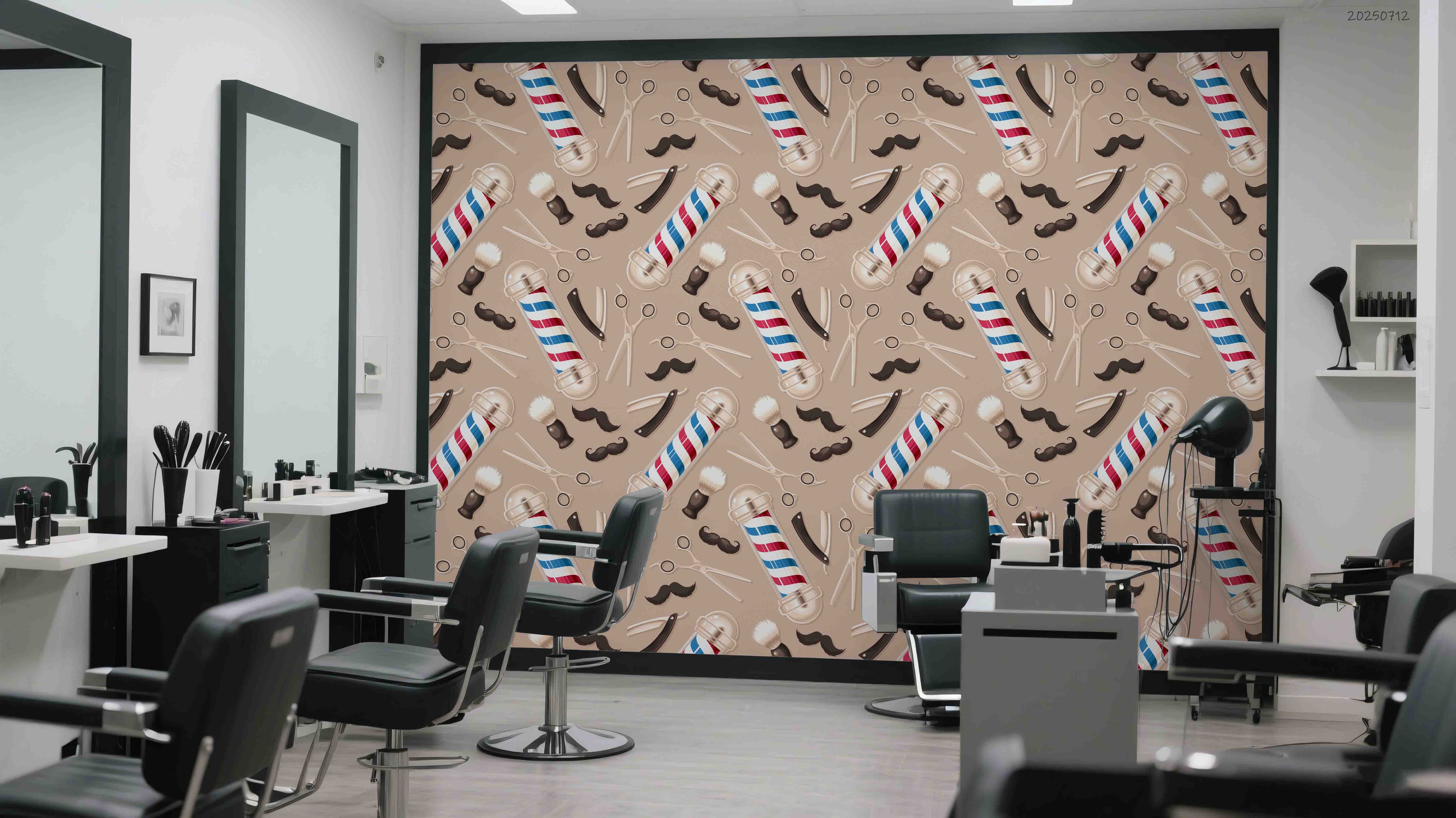 3D Salon Shop Beauty Salon Barber Shop Pattern Wall Mural Wallpaper 13