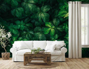 3D Tropical Leaves Dark Green Water Drops Texture Natural Background Wall Mural Wallpaper GD 3263- Jess Art Decoration