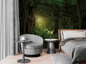 3D Sunlit Forest Tree sunlit green forest landscape wall mural wallpaper for living room - view 4