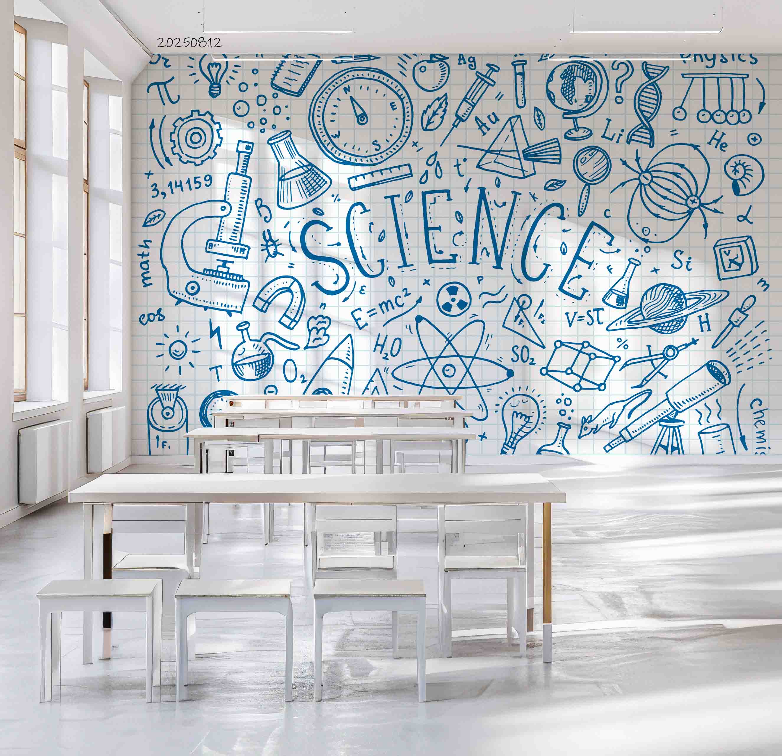 3D School STEM Science Lab Classroom Teaching Aid Wall Mural Wallpaper 48
