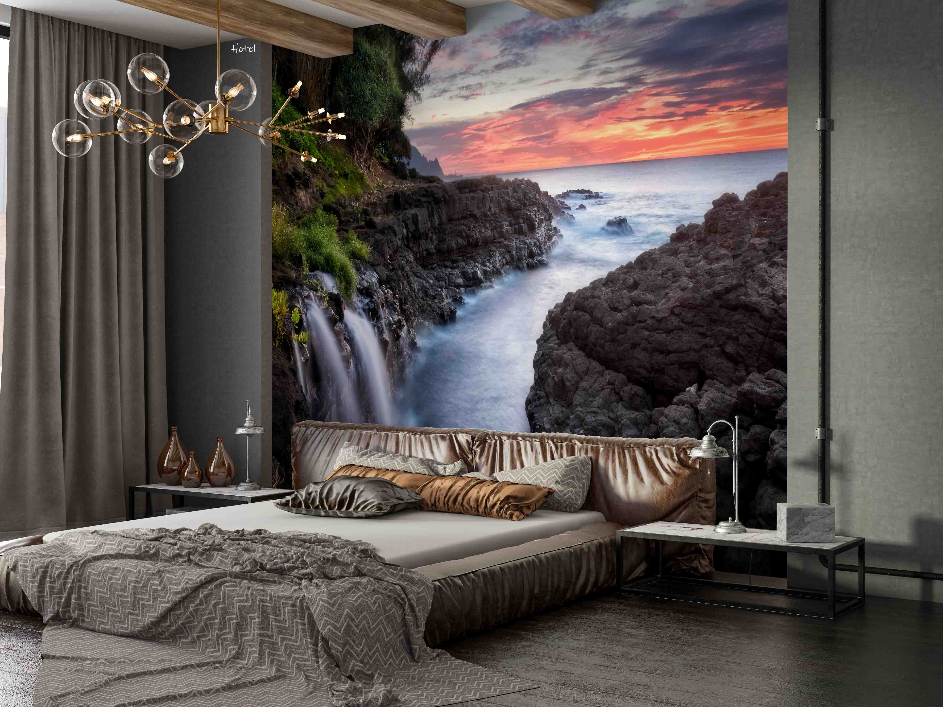 3D Hotel Inn Motel Hostel Resort Manor Scenery Sea Wall Mural Wallpaper 32