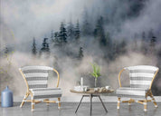 3D Forest Trees Misty Scenery Wall Mural Wallpaper GD 4522- Jess Art Decoration