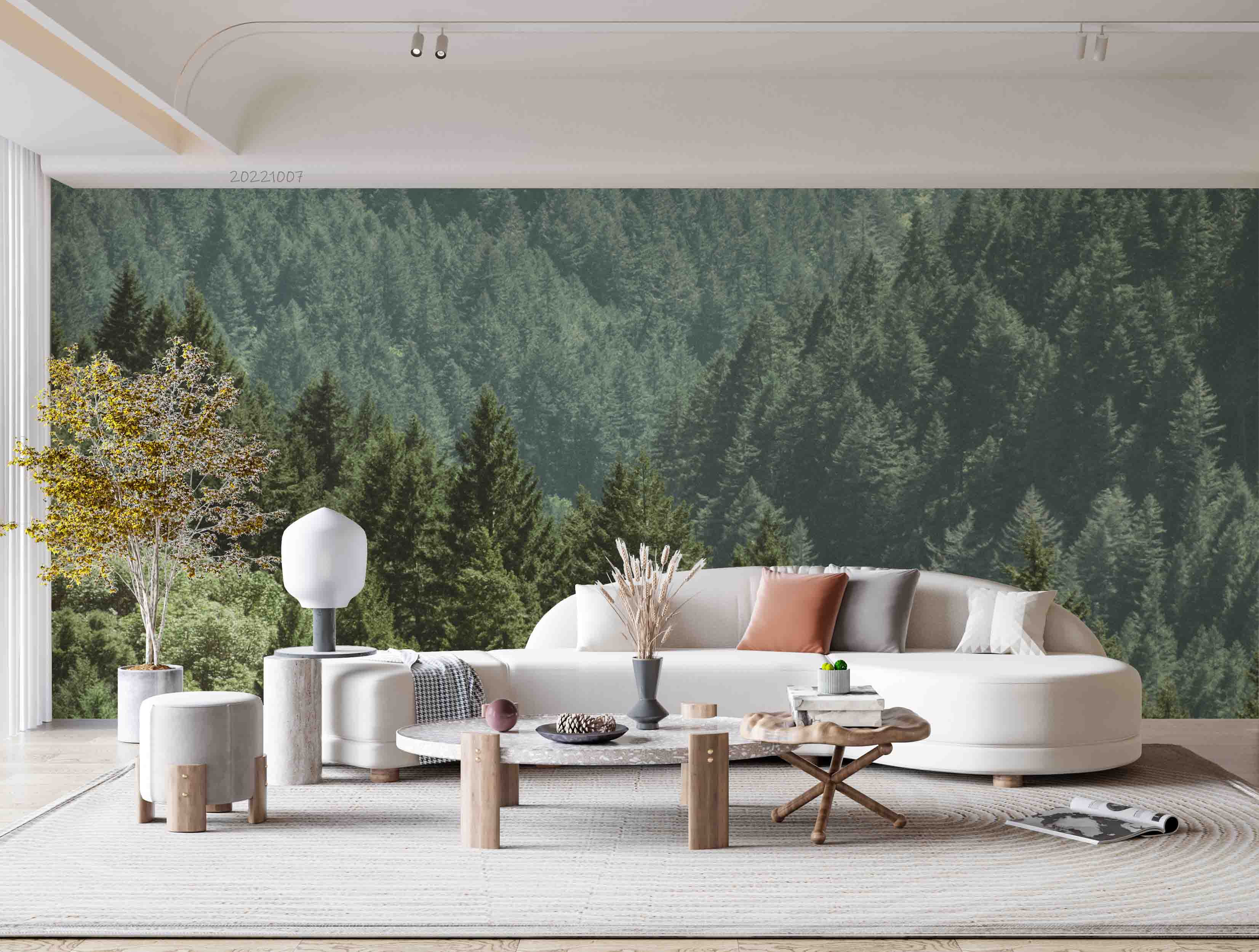 3D Beautiful Forest Pine Trees Wall Mural Wallpaper GD 3296- Jess Art Decoration