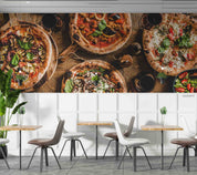 3D Italian Pizza Salad Red Wine Wall Mural Wallpaper GD 5521- Jess Art Decoration