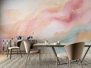 3D Abstract Damaskeen Pink Wave Wall Mural Wallpaper YXL 575