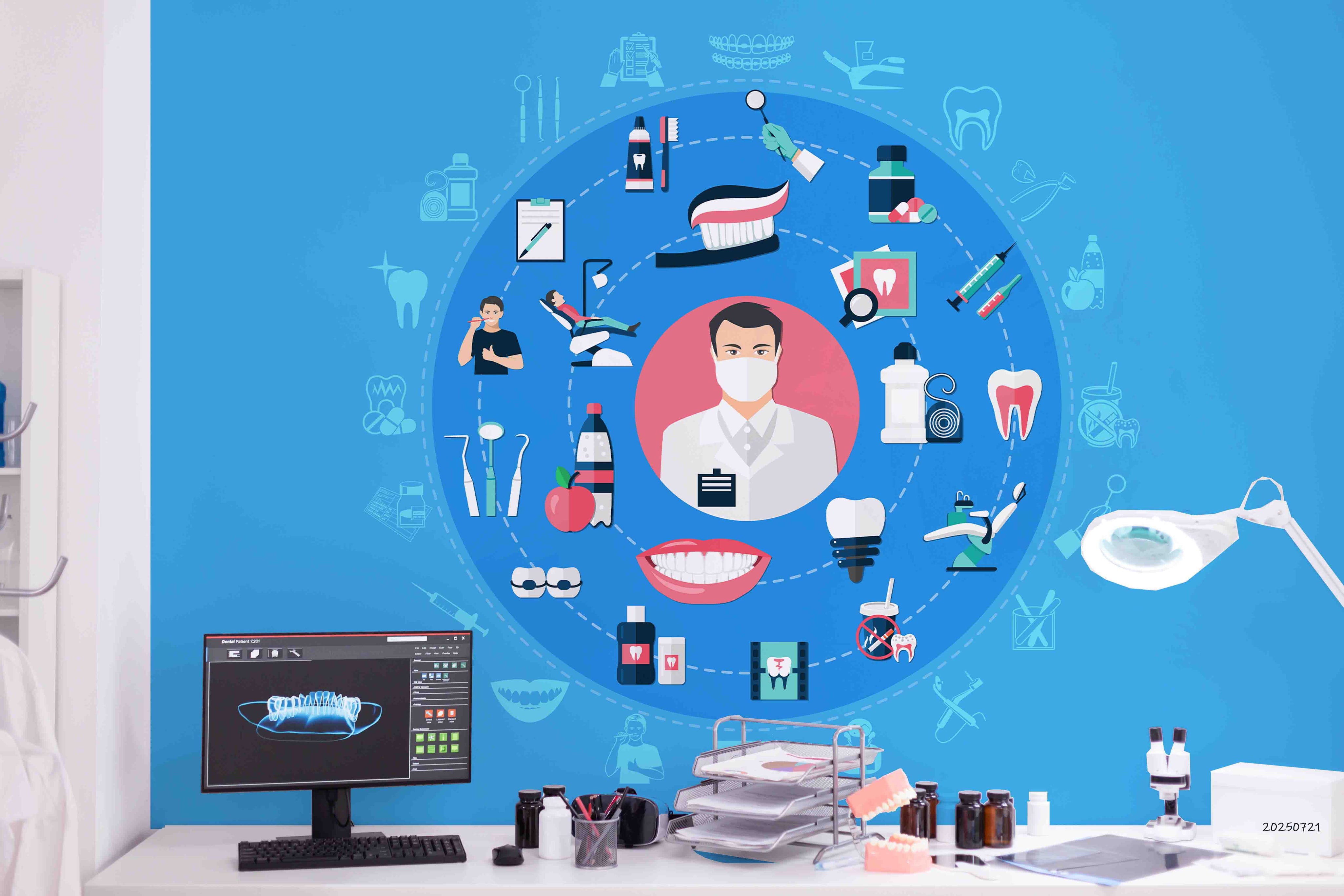 3D Clinic Hospital Rehabilitation Center Medical Healthcare Dentistry Stomatology Wall Mural Wallpaper 42