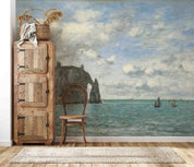 3D Oil Painting Mountain Sea Sailboat Wall Mural Wallpaper GD 2948- Jess Art Decoration