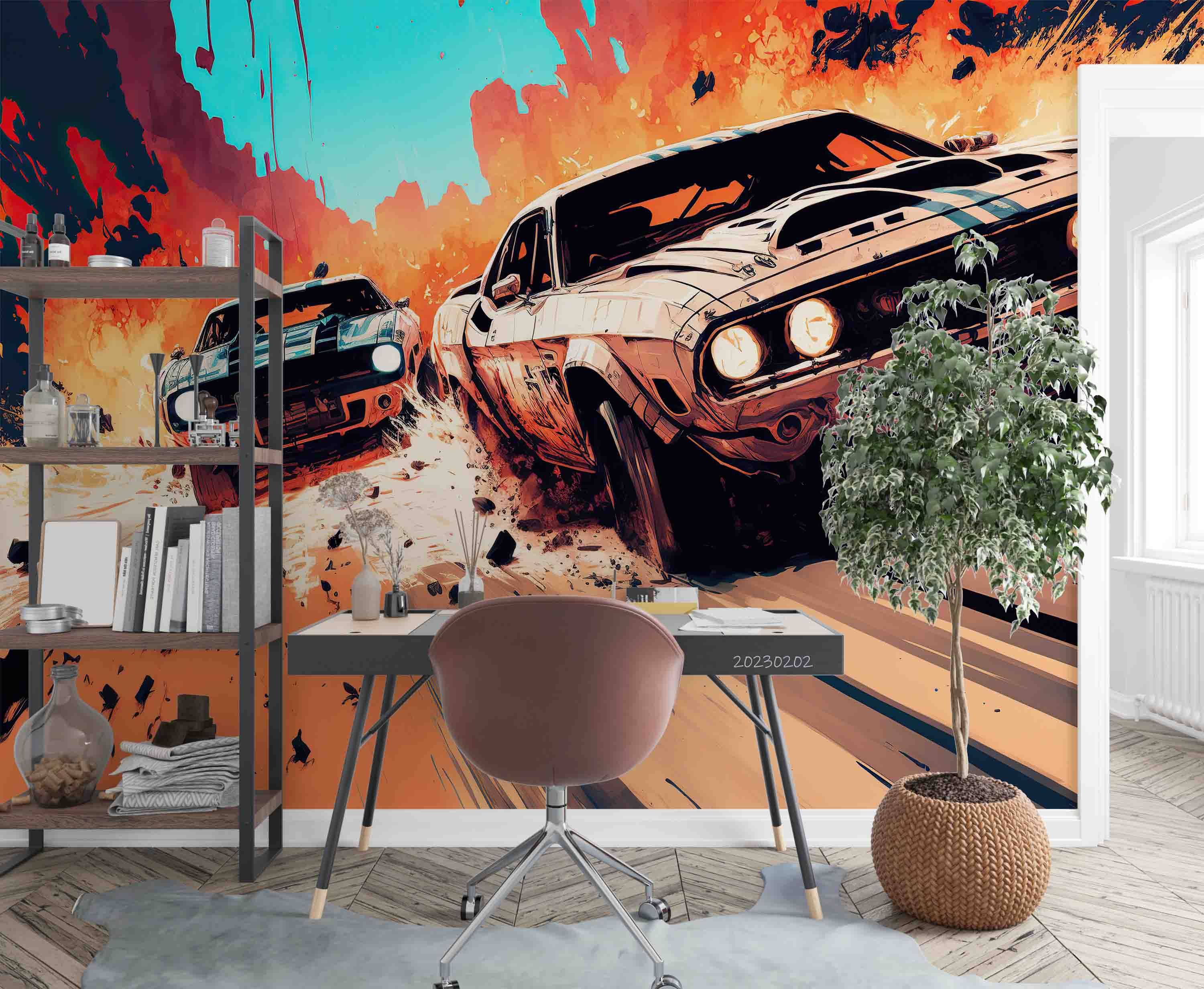 3D Painting Automobile Croci Wall Mural Wallpaper YXL 13- Jess Art Decoration