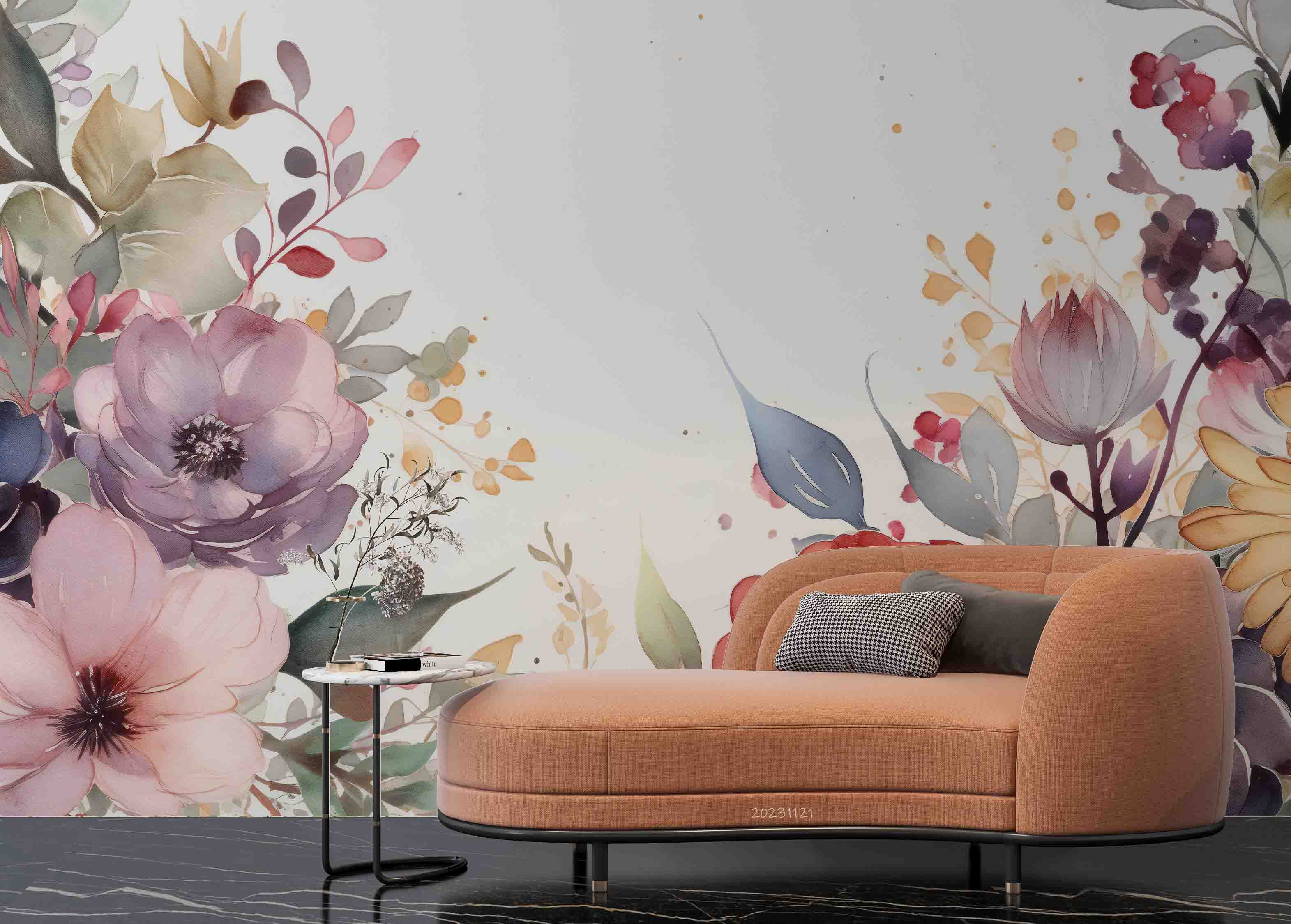 3D Floral Leaf Wave Point Rose Wall Mural Wallpaper YXL 3128