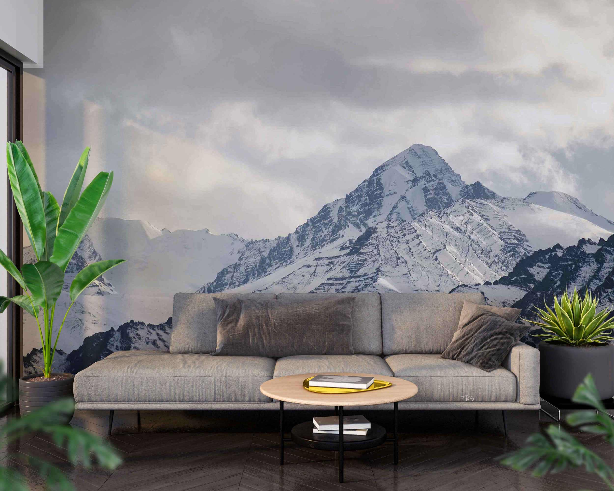 3D Mountain Snow Sky Cloud Wall Mural Wallpaper YXL 2896