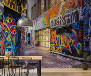 Graffiti Window Road Letter Wallpaper typography graffiti wall mural for teen room or studio