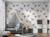 3D Cute Elephant Hot Air Balloon Wall Mural Wallpaper GD 4004- Jess Art Decoration