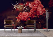 3D Red Flower Dark Background Wallpaper Wall Mural Wall Decor Wall Art Wall Sticker Remoable Wallpaper