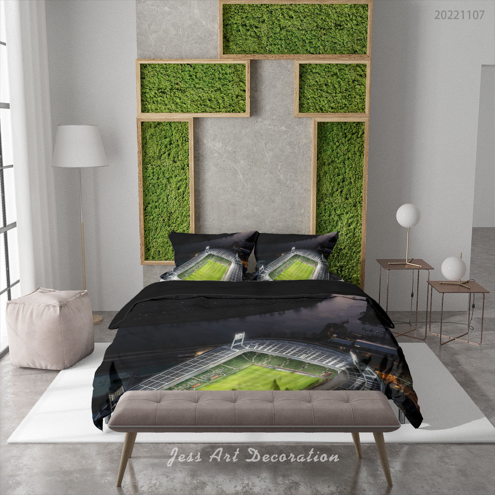 3D Werder Bremen Football Field Spectator Seats River Quilt Cover Set Bedding Set Duvet Cover Pillowcase 767