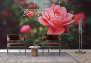 3D Pink Rose Flower Leaf Plant Wallpaper Wall Mural Wall Decor Wall Art Wall Sticker Remoable Wallpaper