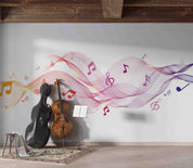 3D Line Stave violet Red Yellow Wall Mural Wallpaper YXL 03- Jess Art Decoration