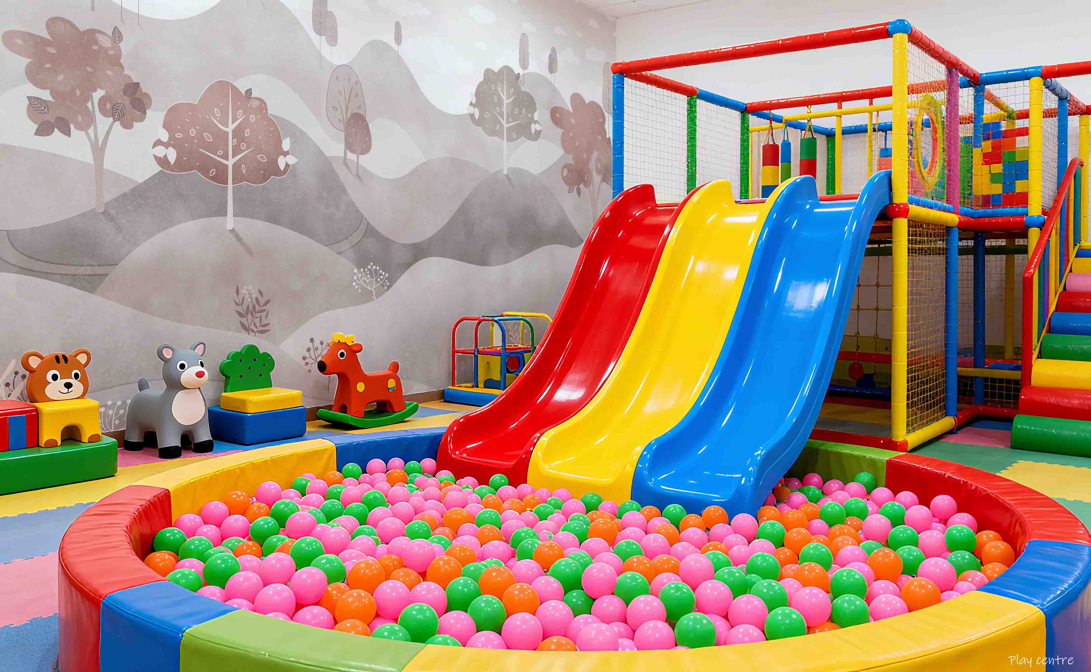 3D Play Centre Amusement Park Funfair Carnie Mountains Wall Mural Wallpaper 8