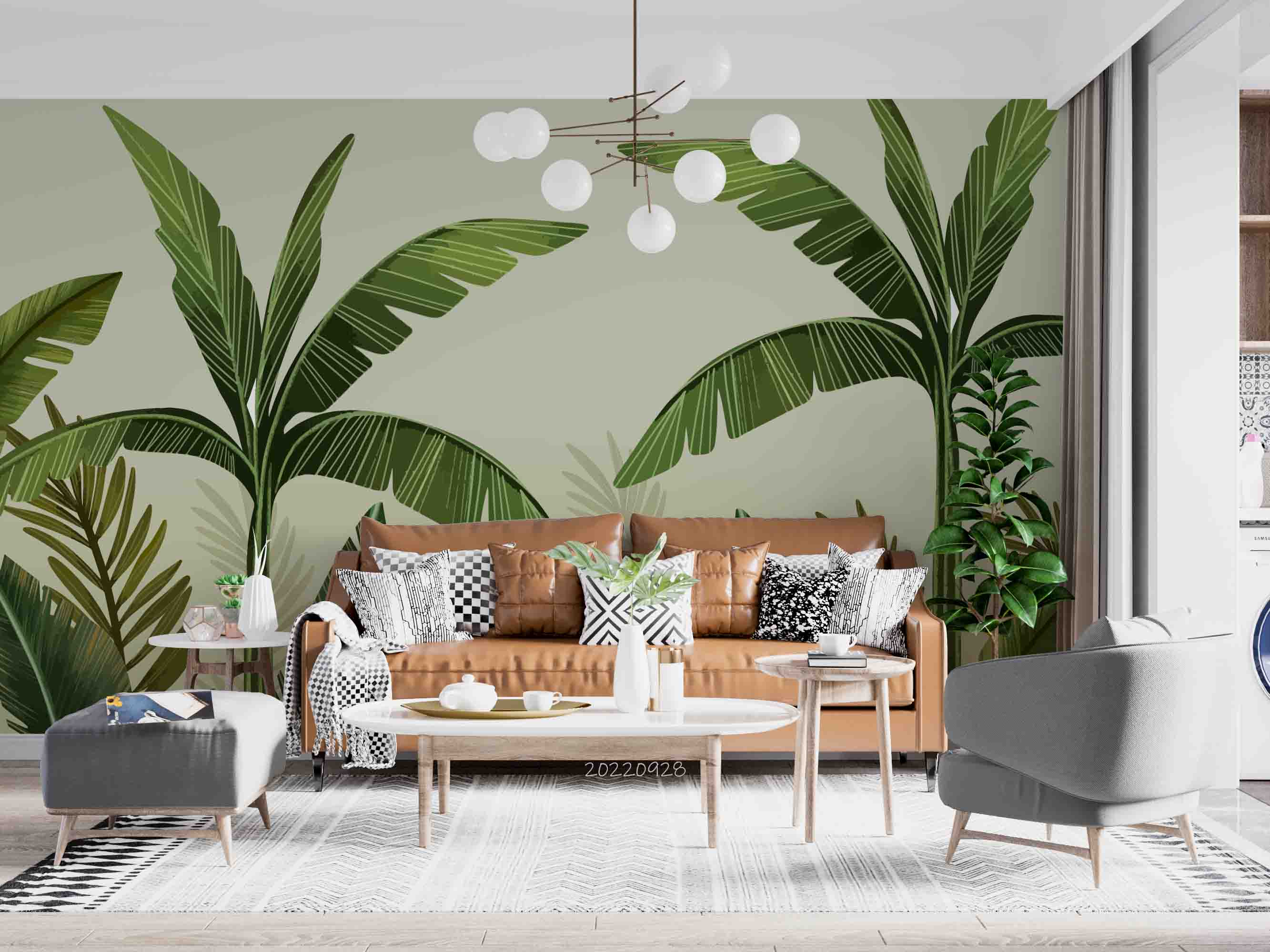 3D Tropical Banana Tree Leaves Wall Mural Wallpaper GD 3319- Jess Art Decoration