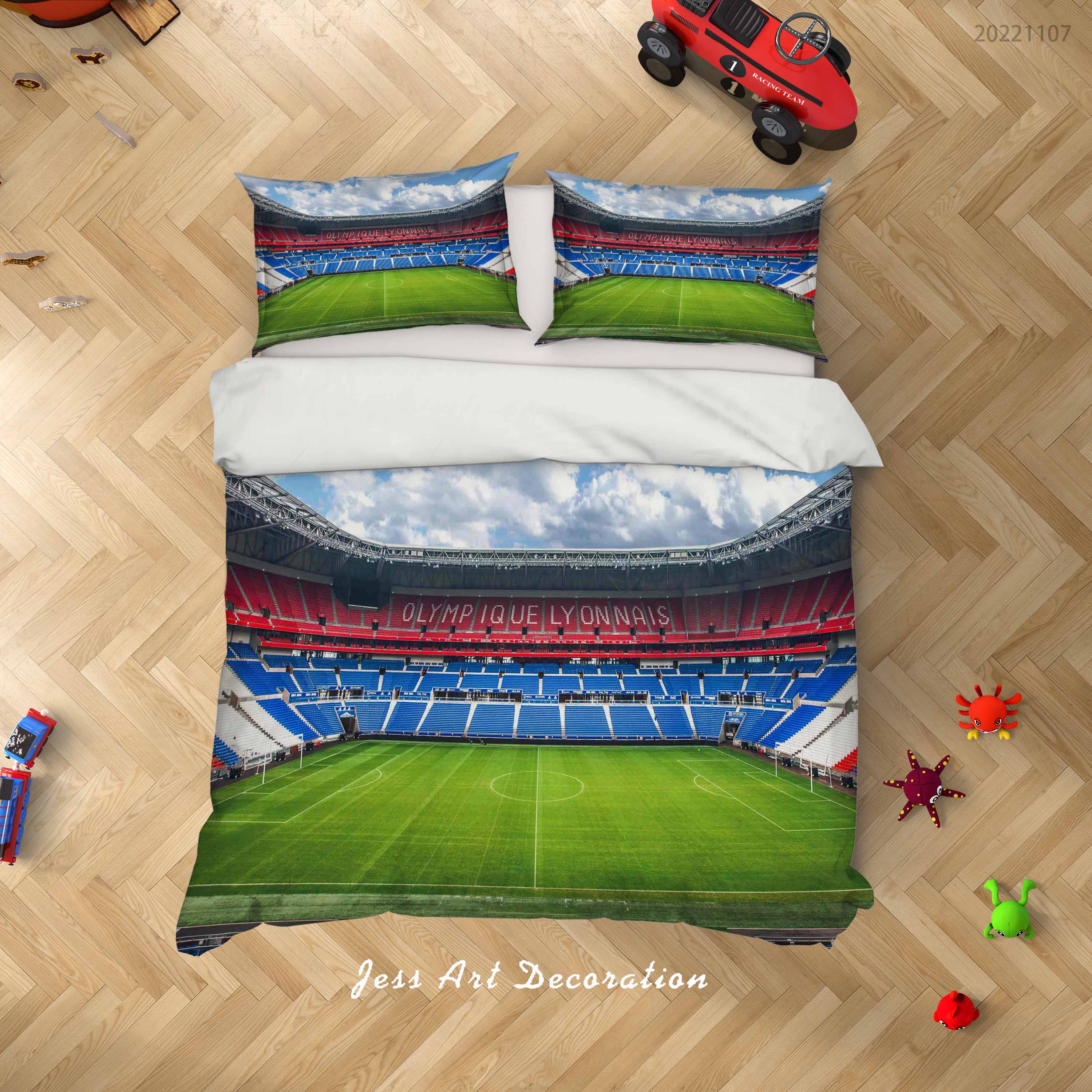 3D Lyons Football Field Spectator Seats Cloud Sky Quilt Cover Set Bedding Set Duvet Cover Pillowcase 779