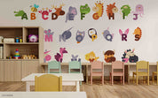 3D Childcare Nursery School Cartoon Kids Animals Letters Wall Mural Wallpaper JN 53