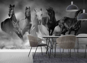 3D Five Horses Running Desert Dust Wall Mural Wallpaper GD 4761- Jess Art Decoration