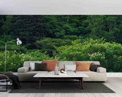 3D Green Forest White Floral Nature Scenery Wallpaper Wall Mural Wall Decor Wall Art Wall Sticker Remoable Wallpaper LQH