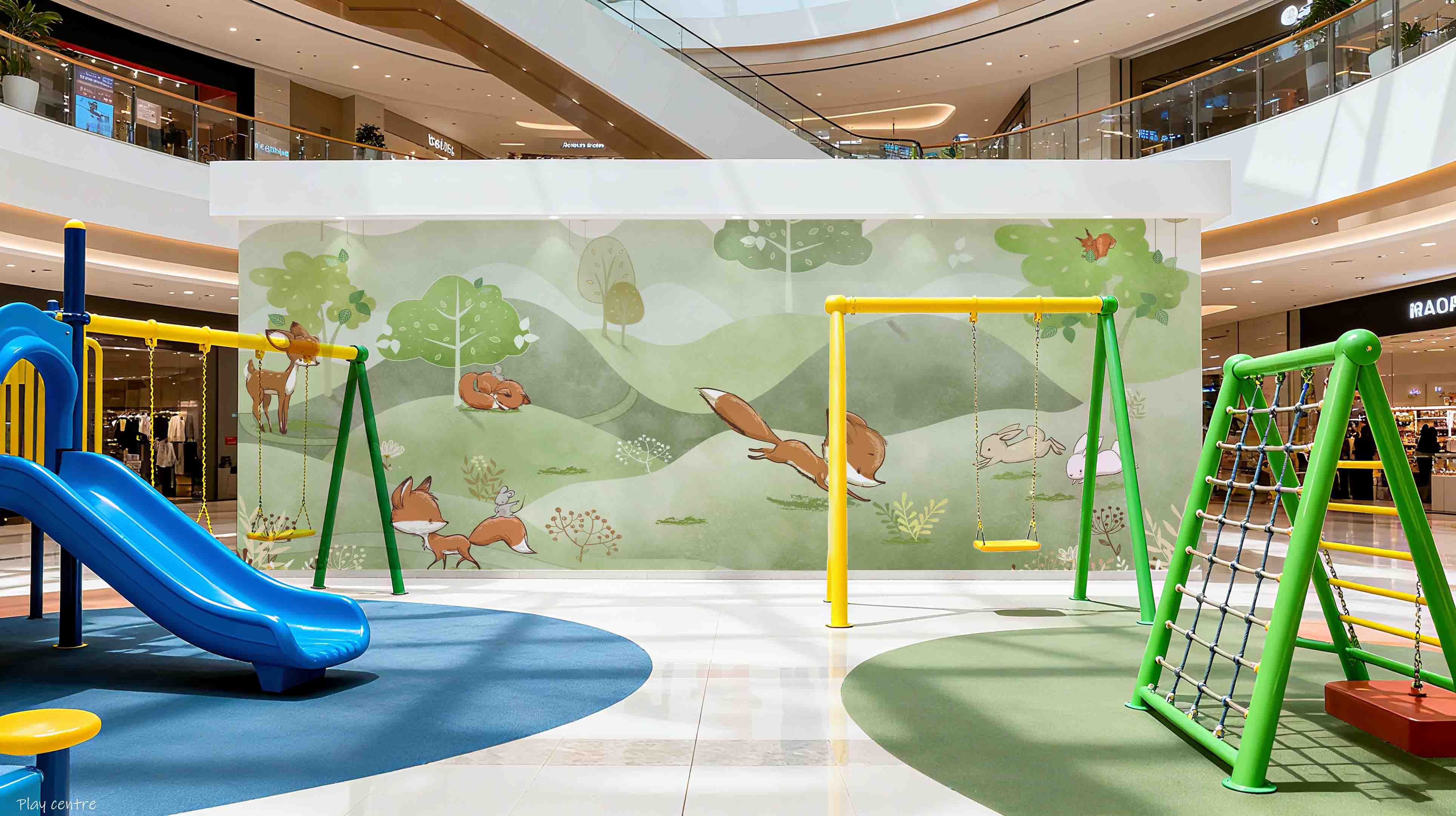 3D Play Centre Amusement Park Funfair Carnie Cartoon Animals Scenery Wall Mural Wallpaper 19