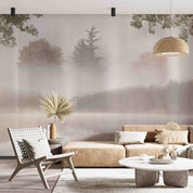 3D Watercolor Grey Forest Lake Wallpaper Wall Mural Wall Decor Wall Art Wall Sticker Remoable Wallpaper LQH