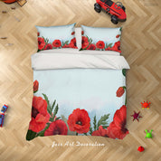 3D Floral Orchid Blue Leaf Quilt Cover Set Bedding Set Duvet Cover Pillowcase 233