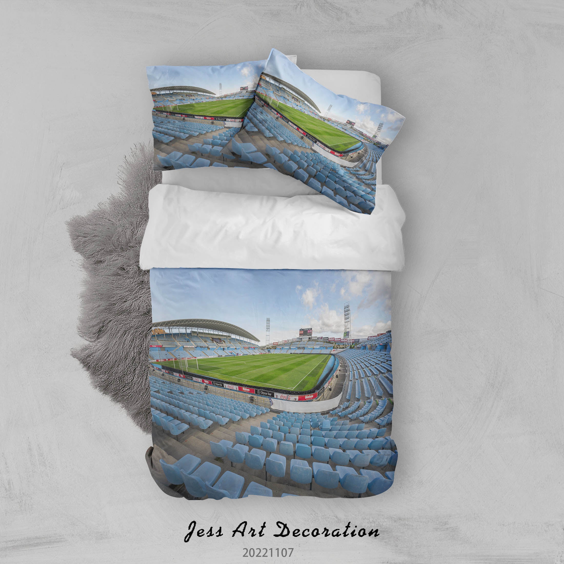 3D Getafe CF Spectator Seats Sky Cloud Quilt Cover Set Bedding Set Duvet Cover Pillowcase 819