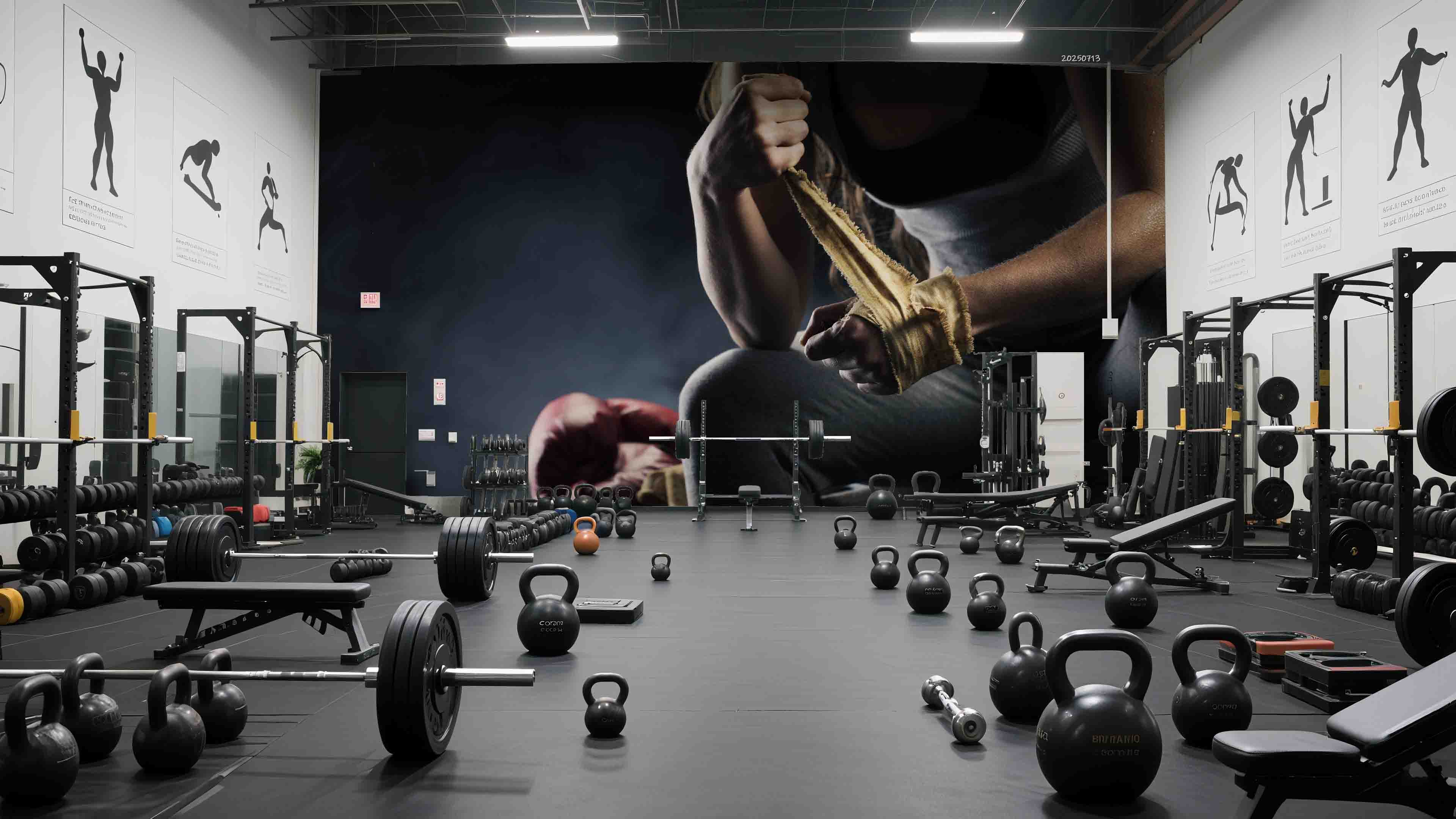 3D Gym Fitness Gymnasium Boxing Wall Mural Wallpaper 75