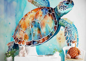 3D Animal Sea Sea Turtle Dot Coral Wall Mural Wallpaper YXL 60