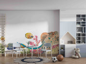 3D Animal Fish Coral Sea Stone Wall Mural Wallpaper YXL 03