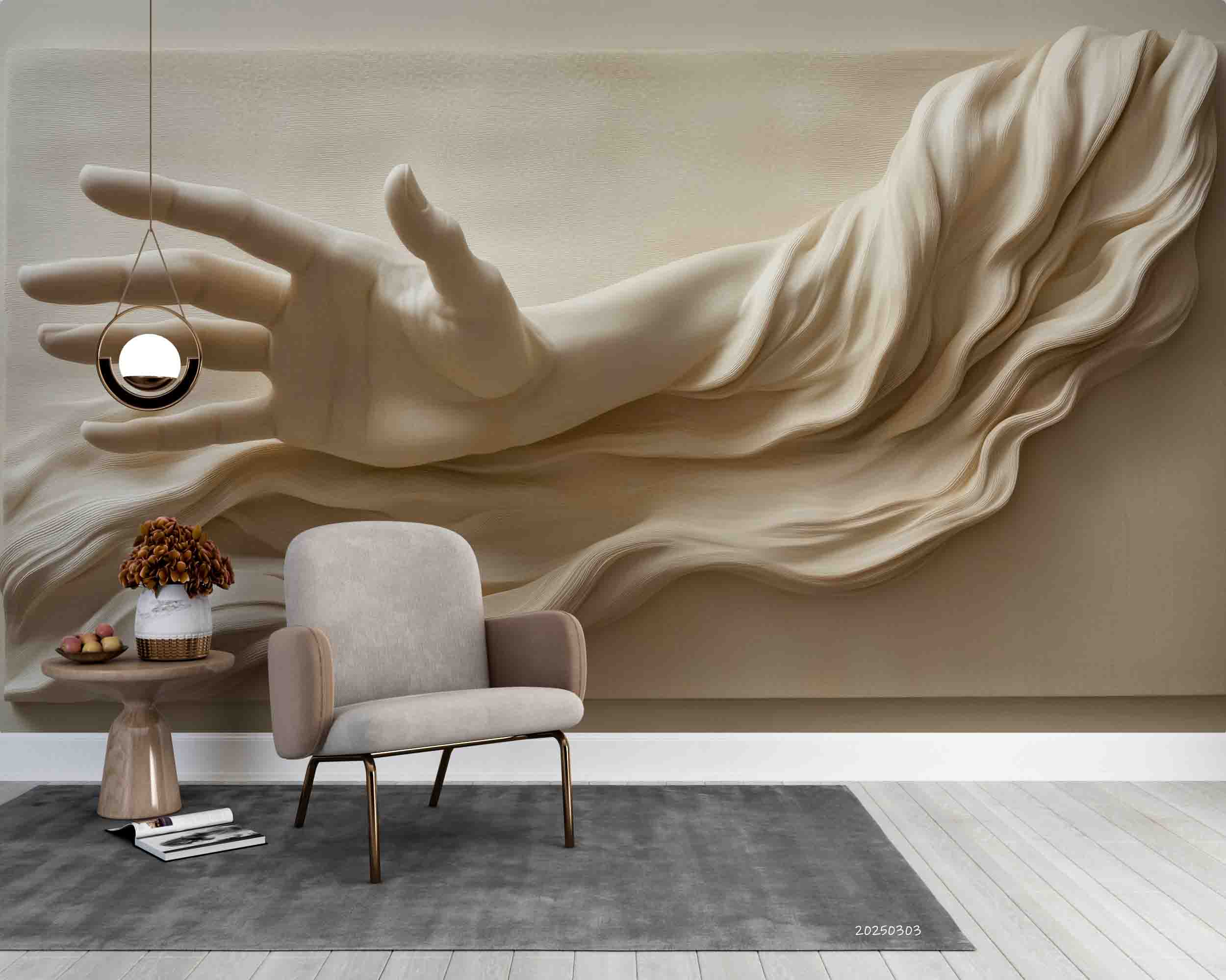 3D Art Sculpture Hand Pattern Wallpaper Wall Mural Wall Decor Wall Art Wall Sticker Remoable Wallpaper LQH