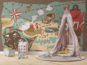 3D Island Treasure Pirate Map Wall Mural Wallpaper GD 4816- Jess Art Decoration