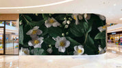 3D Retail Shop Store Market Trade Floral Leaves Wall Mural Wallpaper 3