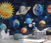 3D Watercolour The Earth Star Sun Wall Mural Wallpaper YXL 235