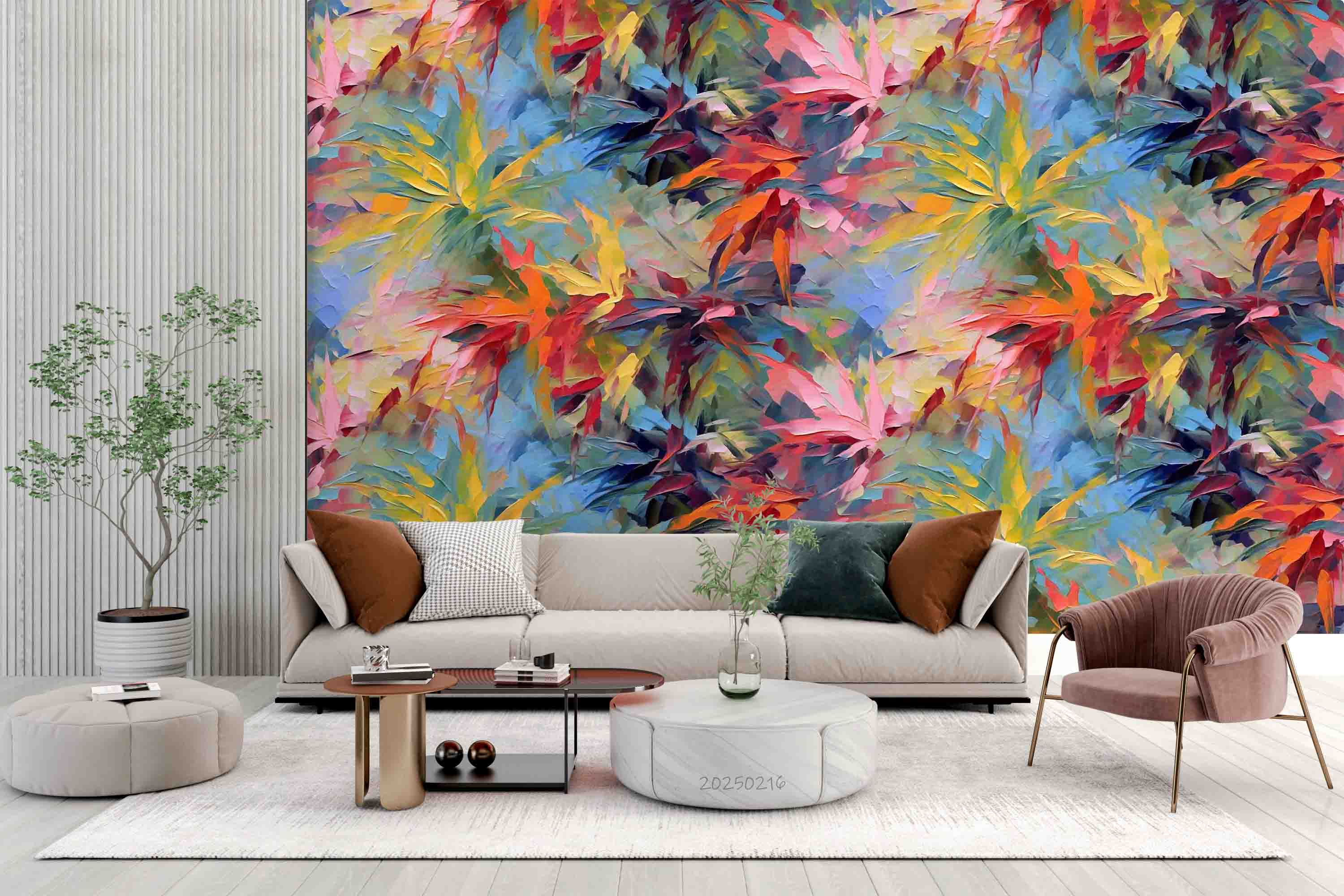 3D Maple Leaf Oil Painting Wallpaper Wall Mural Wall Decor Wall Art Wall Sticker Remoable Wallpaper LQH