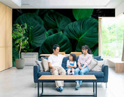 3D Tropical Green Leaves Background Wall Mural Wallpaper GD 4151- Jess Art Decoration