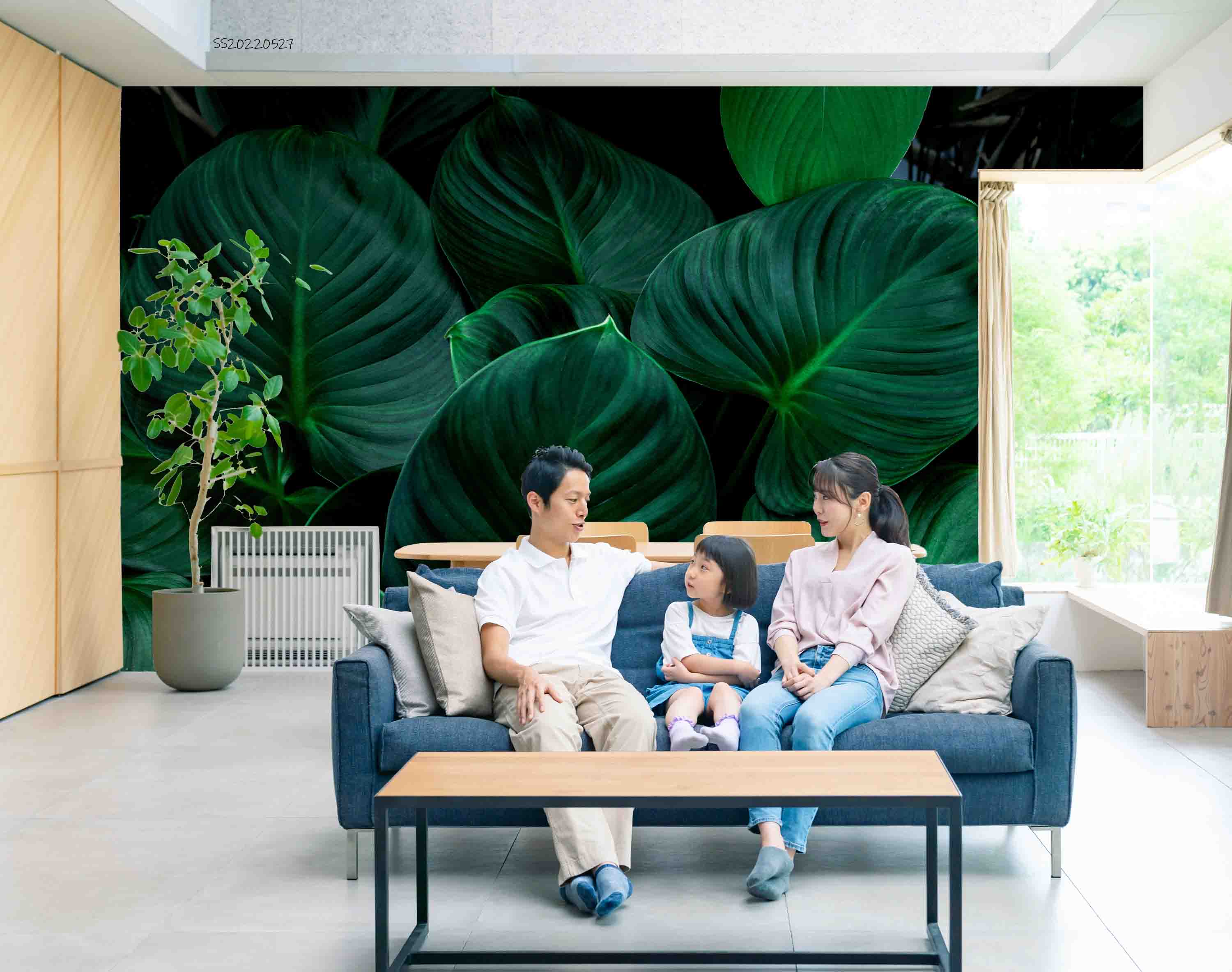 3D Tropical Green Leaves Background Wall Mural Wallpaper GD 4151- Jess Art Decoration