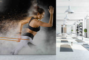 3D Woman Fitness Room Stretch Fog Wall Mural Wallpaper YXL 121