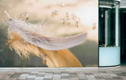 3D Retail Shop Store Market Trade Feather Wall Mural Wallpaper 27