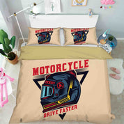 3D Helmet Letter Pink Quilt Cover Set Bedding Set Duvet Cover Pillowcase 462